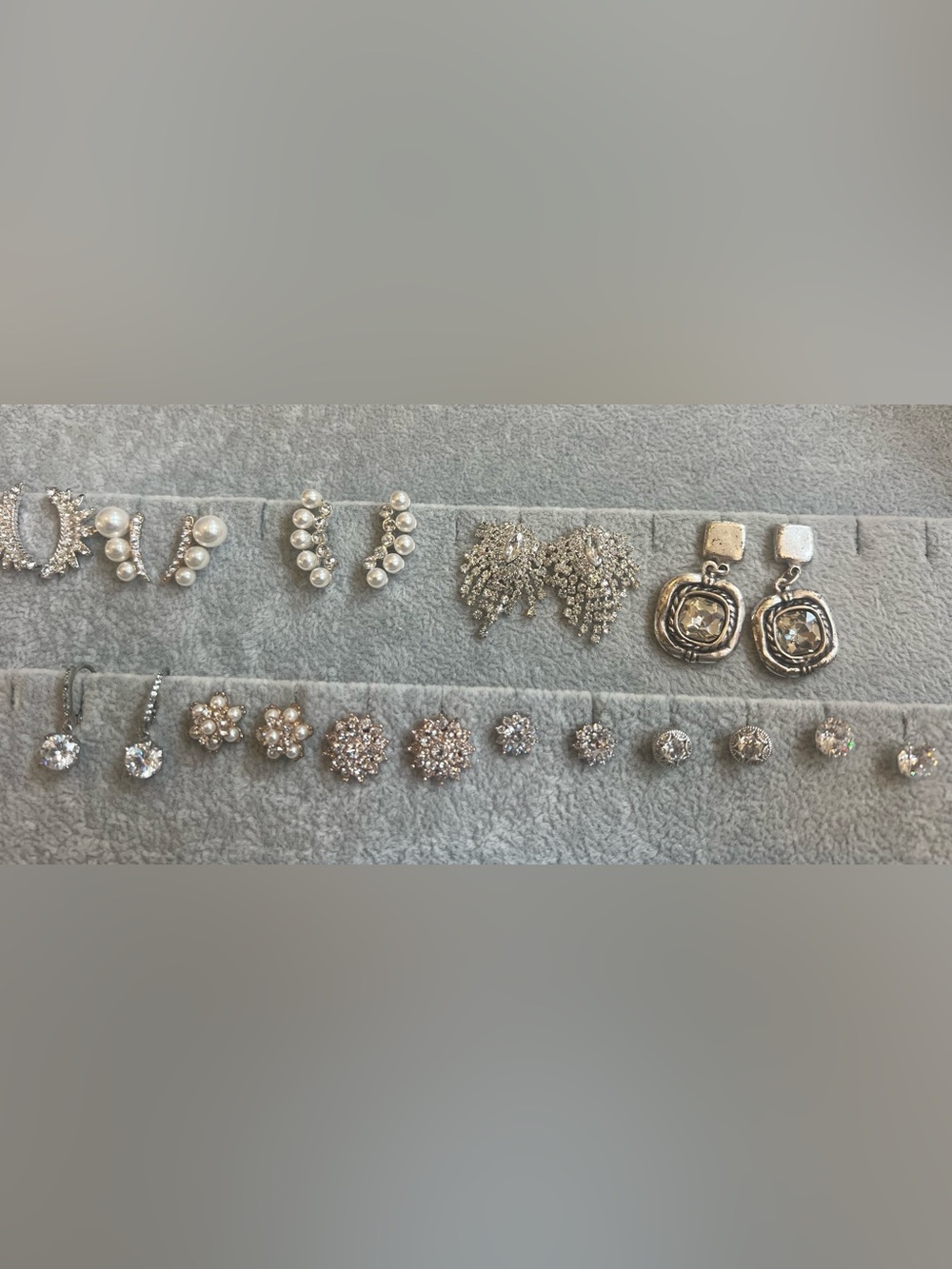 11 Pairs of Elegant Statement Earrings – Pearl, Crystal & Rhinestone Bundle